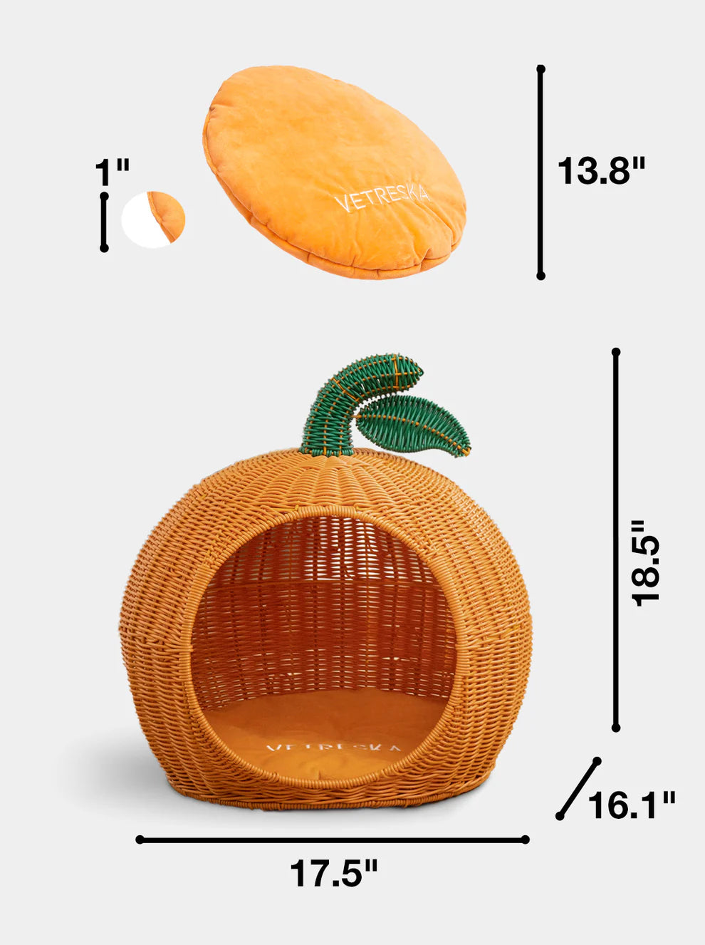 VETRESKA Tangerine Rotan Huisdierbed