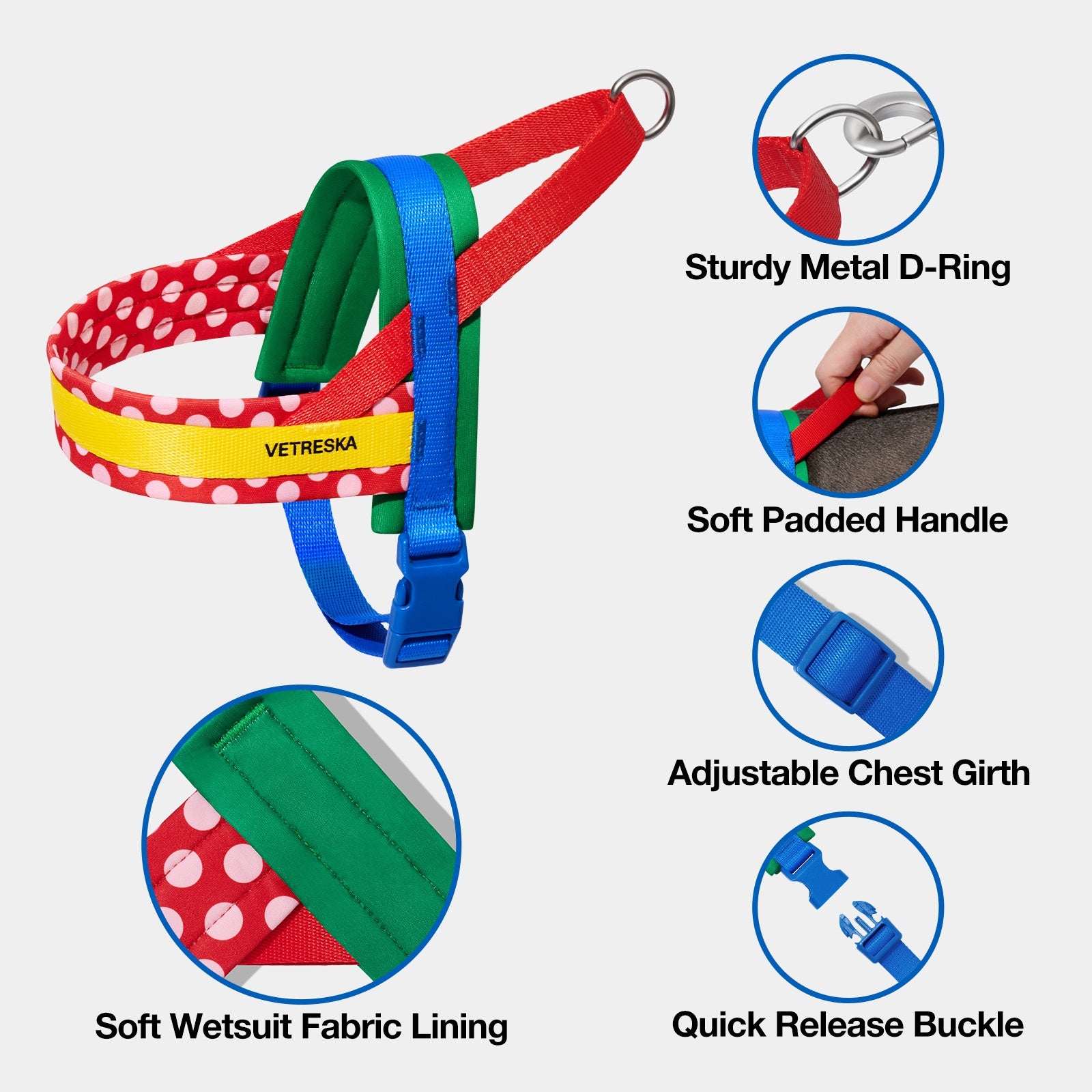 VETRESKA Chroma Pet Harness & Leash Set - Red