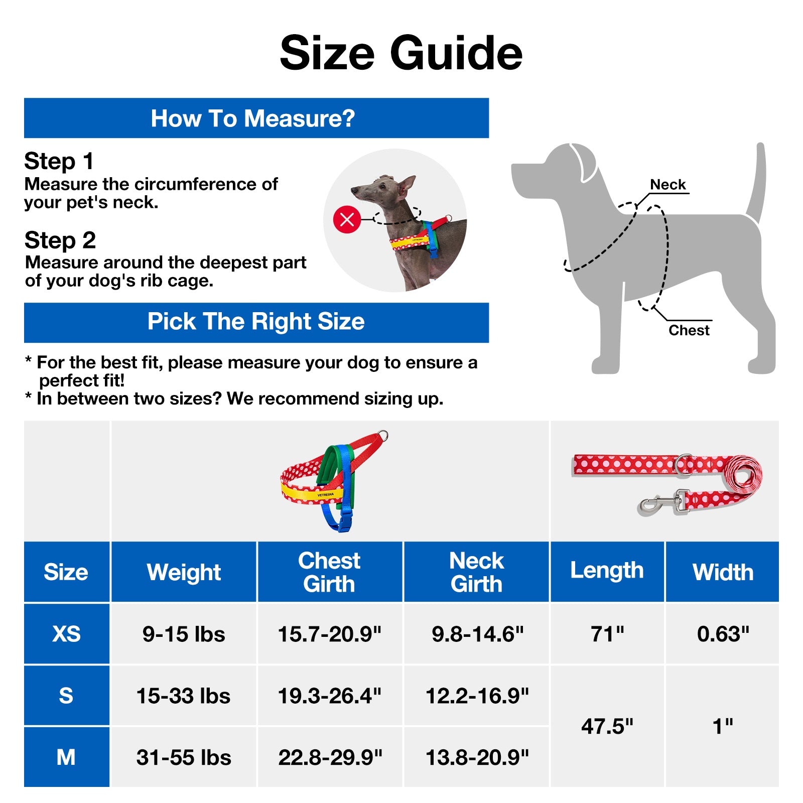 VETRESKA Chroma Pet Harness & Leash Set - Red