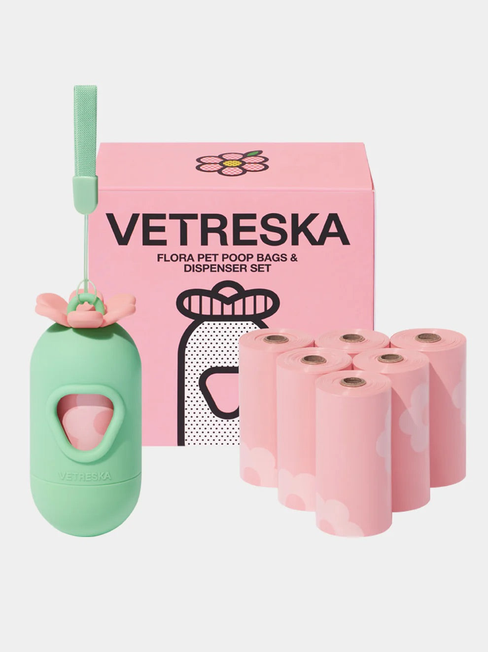Flora Poop Bags & Dispenser Set with 19 Rolls Refill (285 poop bags )