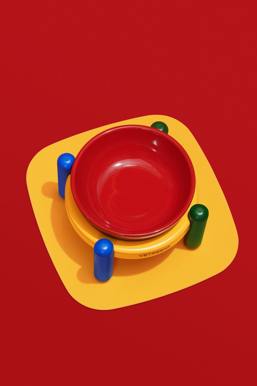 VETRESKA Chroma Ceramic Pet Bowl & Mat Set