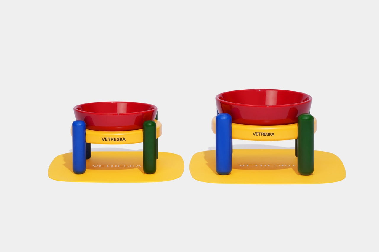 VETRESKA Chroma Ceramic Pet Bowl & Mat Set