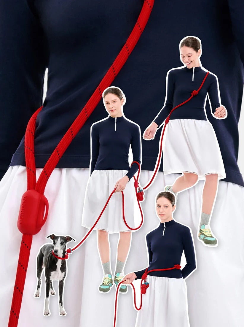 VETRESKA Connect Hands-Free Rope Leash(Strawberry)