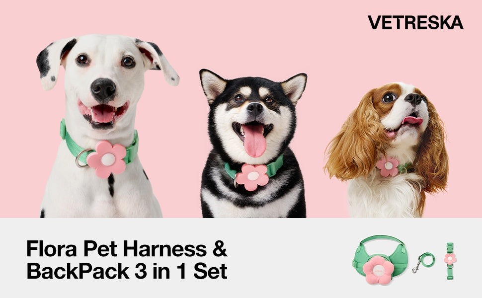 VETRESKA Flora Huisdier Rugzak & Harnas 3-in-1 Set