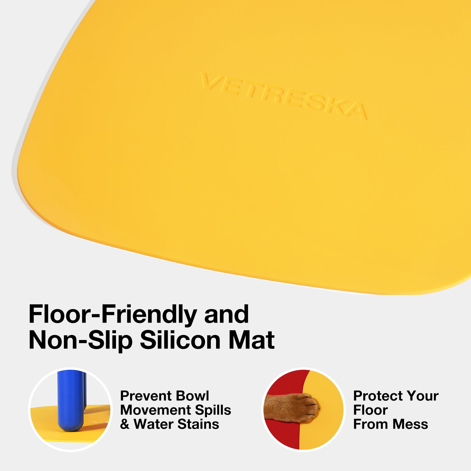VETRESKA Chroma Ceramic Pet Bowl & Mat Set