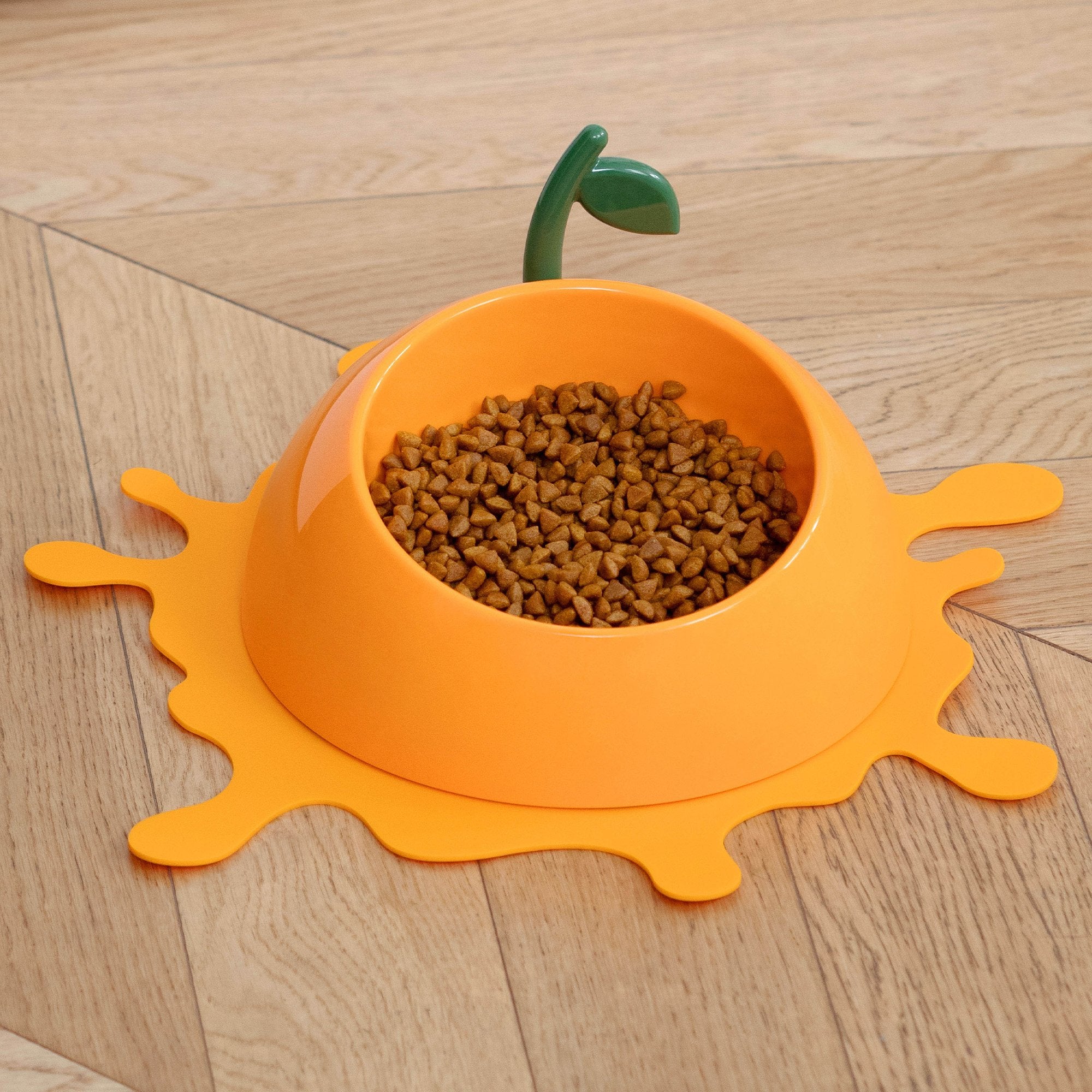VETRESKA Sappige Mandarijn Voerbak, Lepel & Mat Set